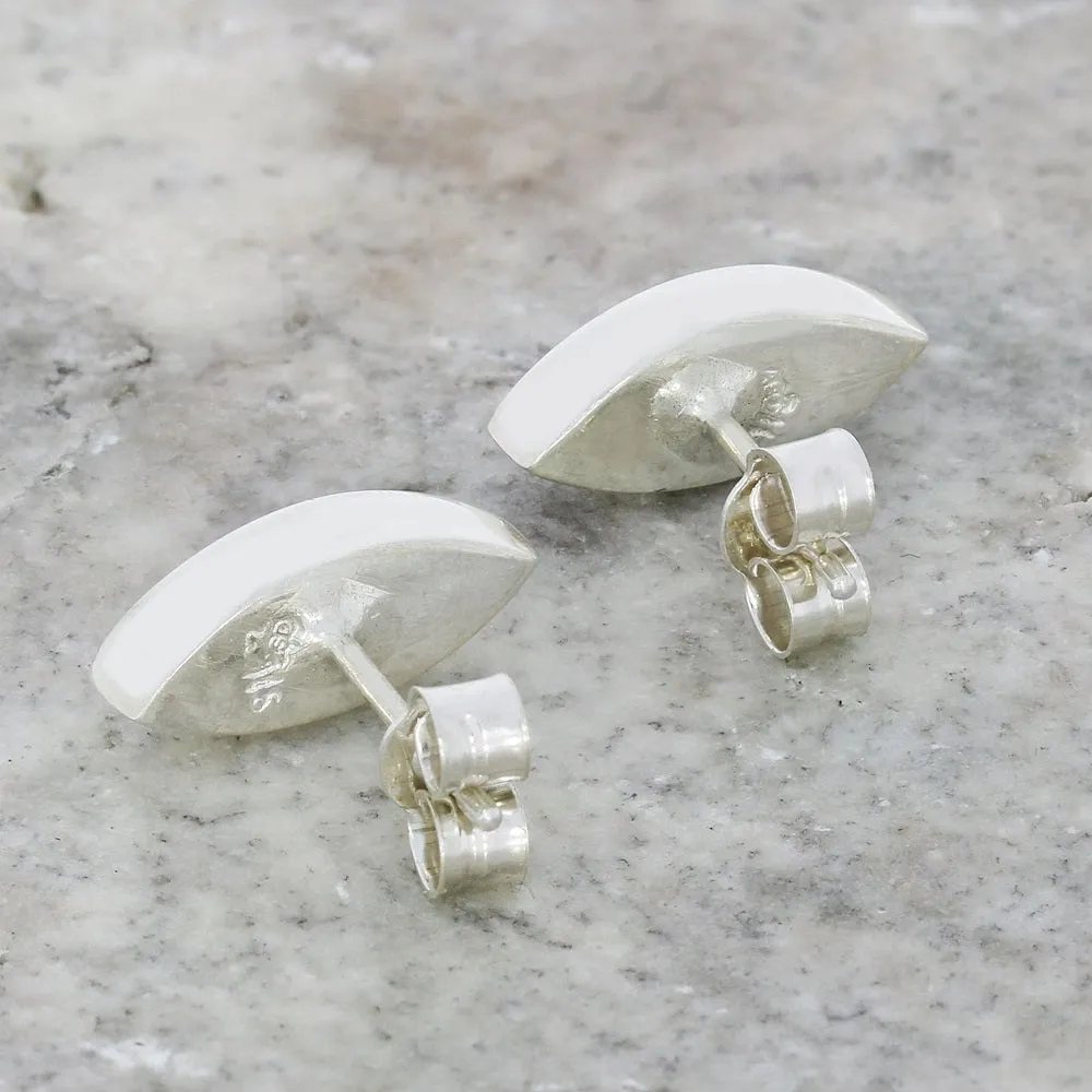 Derbyshire Blue John Sterling Silver Marquise Small Stud Earrings