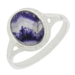 Derbyshire Blue John Sterling Silver Ring