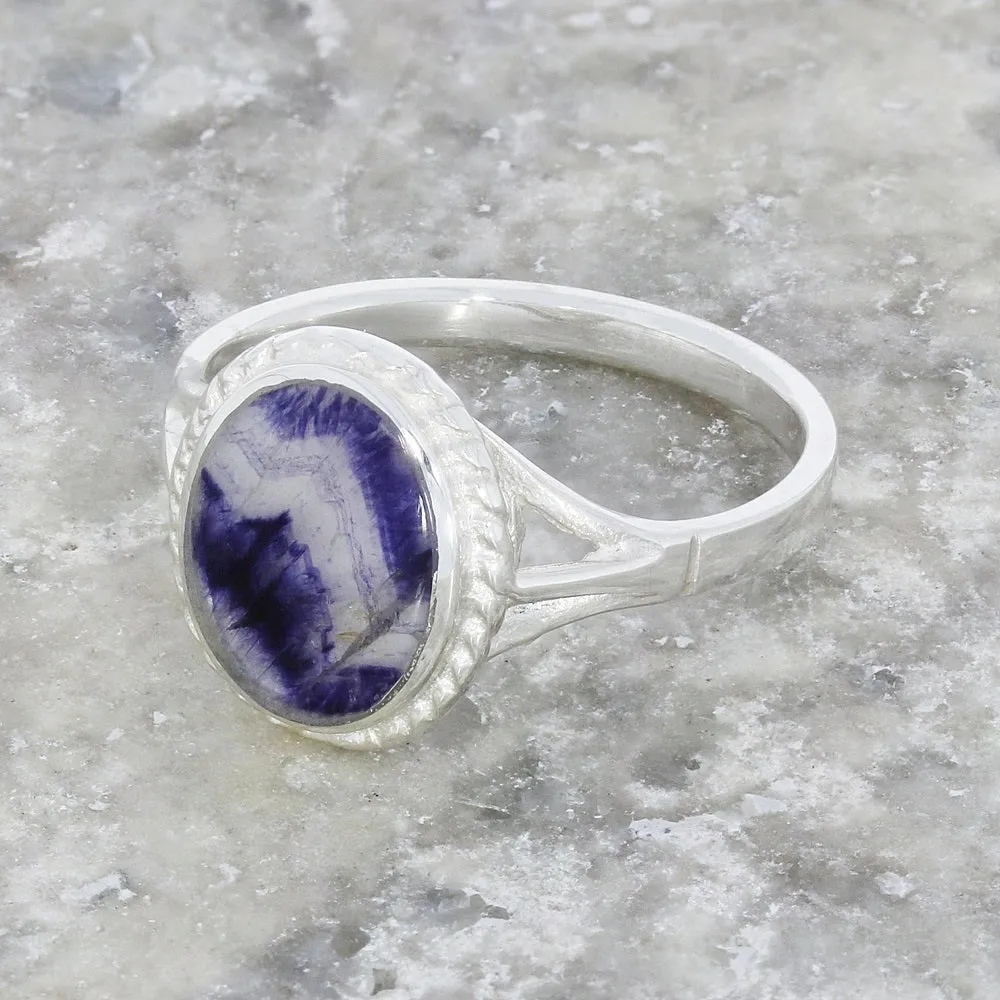 Derbyshire Blue John Sterling Silver Ring
