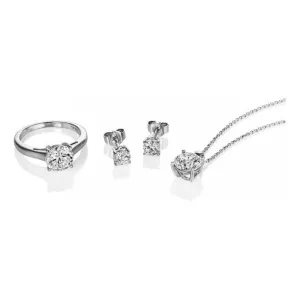 Diamonfire Sterling Silver Earring Pendant And Ring 5.0ct Gift Set Z1145 Size M 1/2