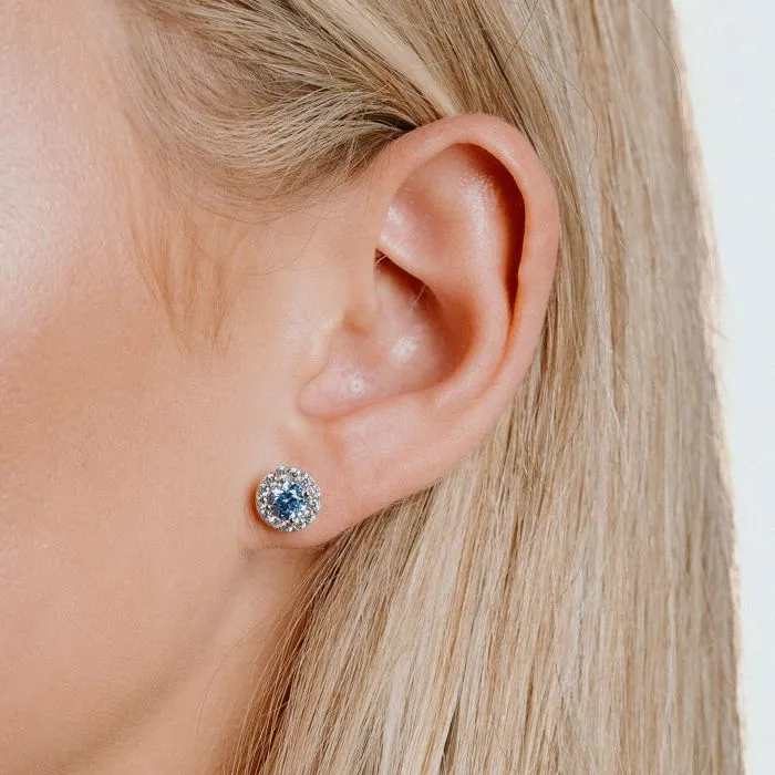 Diamonfire Sterling Silver Sky Blue Cubic Zirconia Earrings E5776