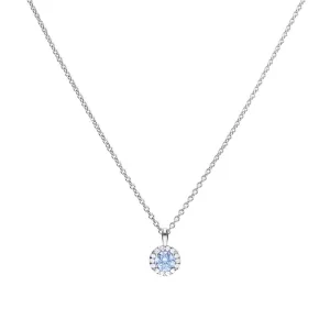 Diamonfire Sterling Silver Sky Blue Cubic Zirconia Pendant and Chain P4780