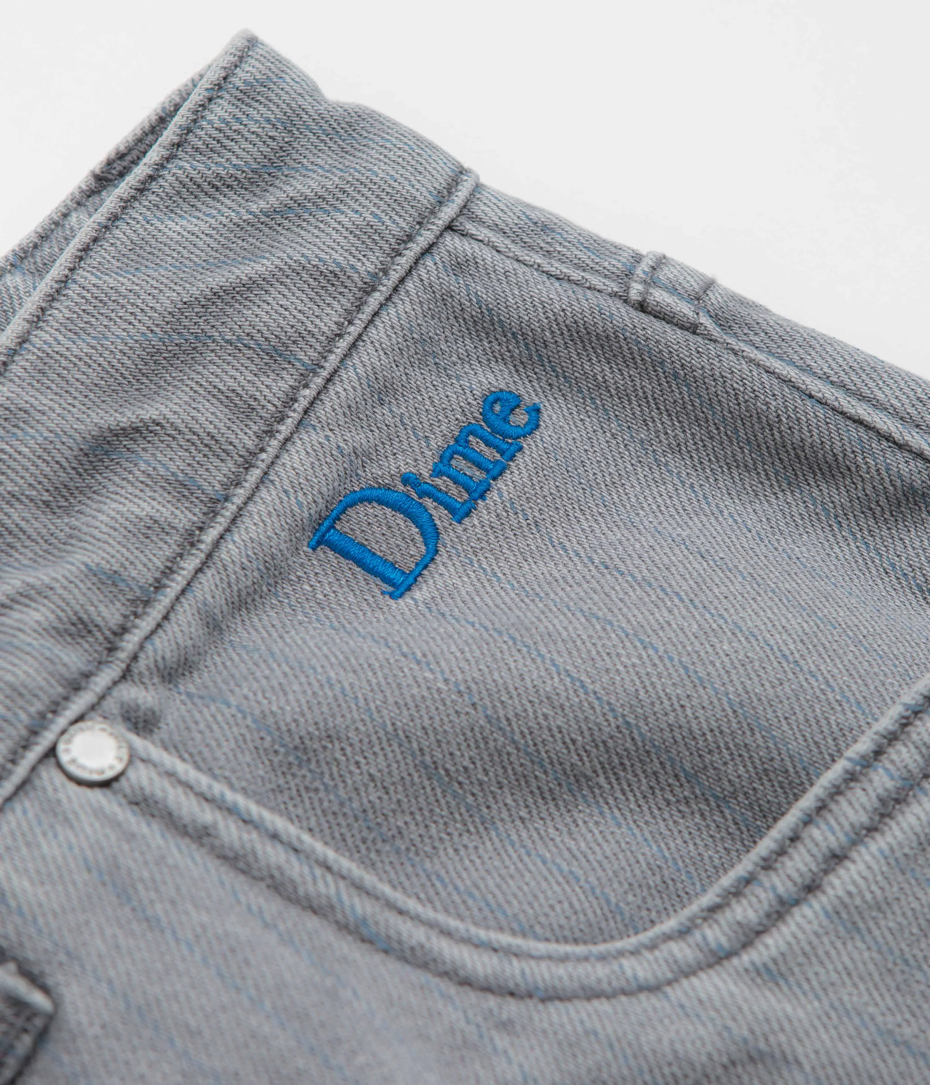 Dime Striped Classic Baggy Denim Pants - Sandblasted Grey