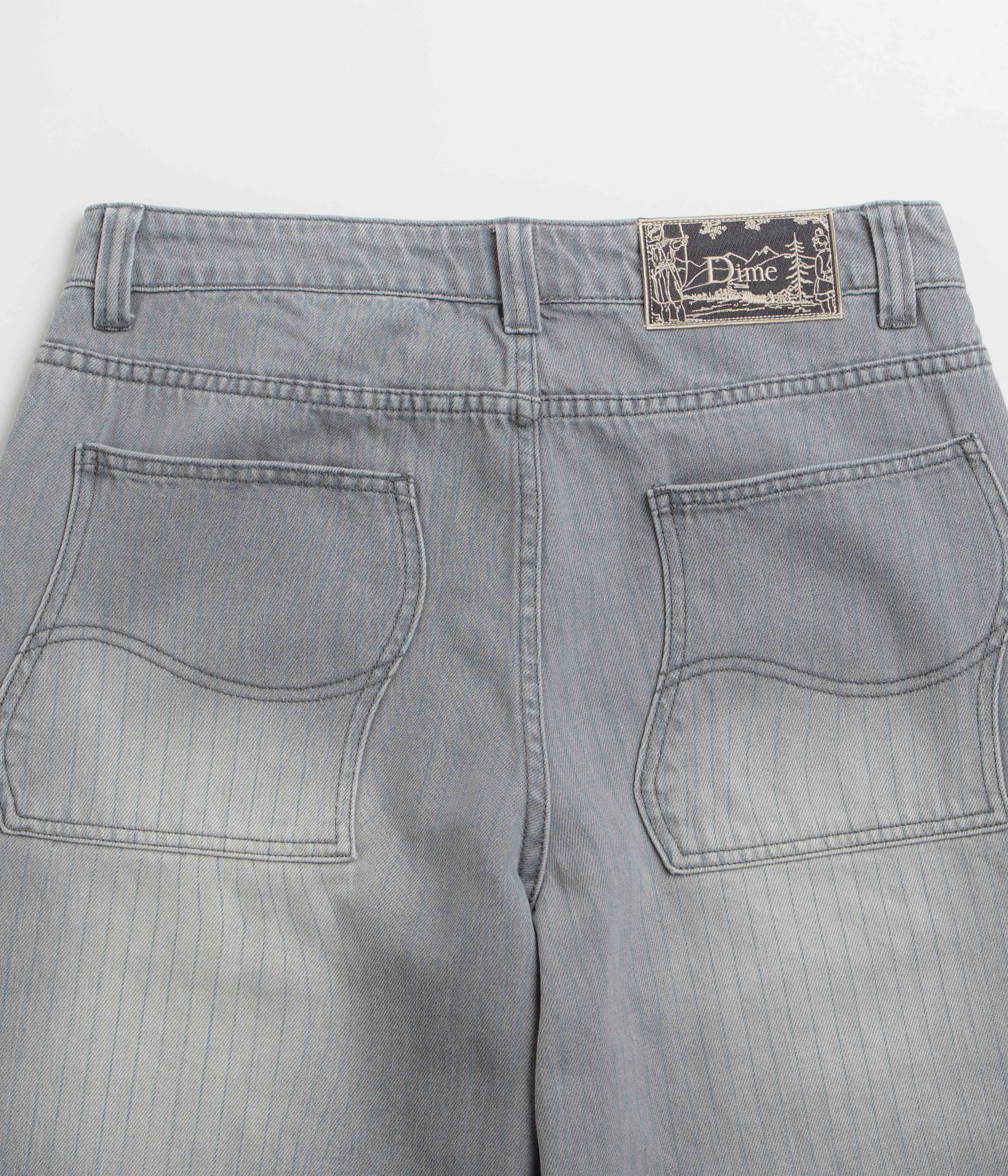 Dime Striped Classic Baggy Denim Pants - Sandblasted Grey