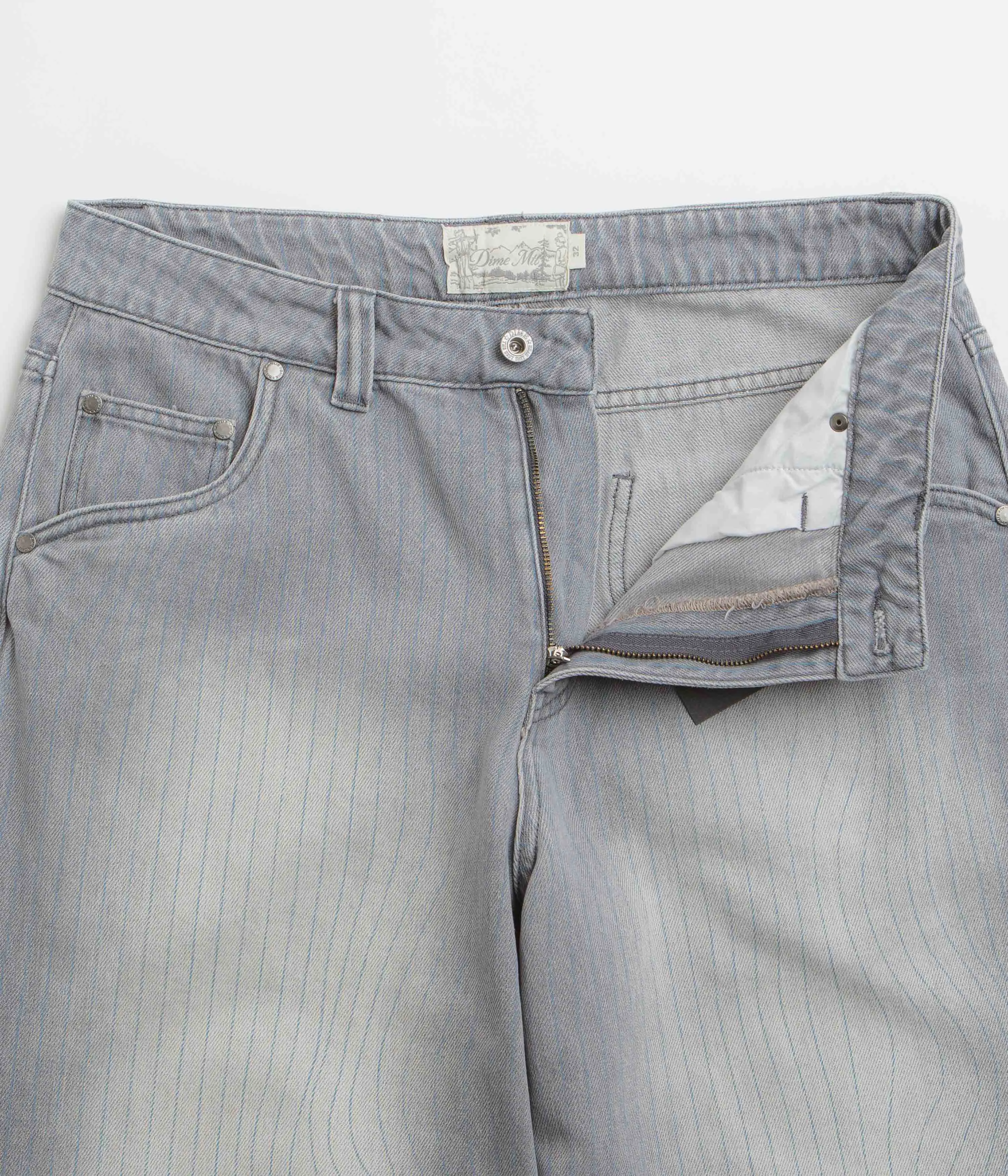 Dime Striped Classic Baggy Denim Pants - Sandblasted Grey