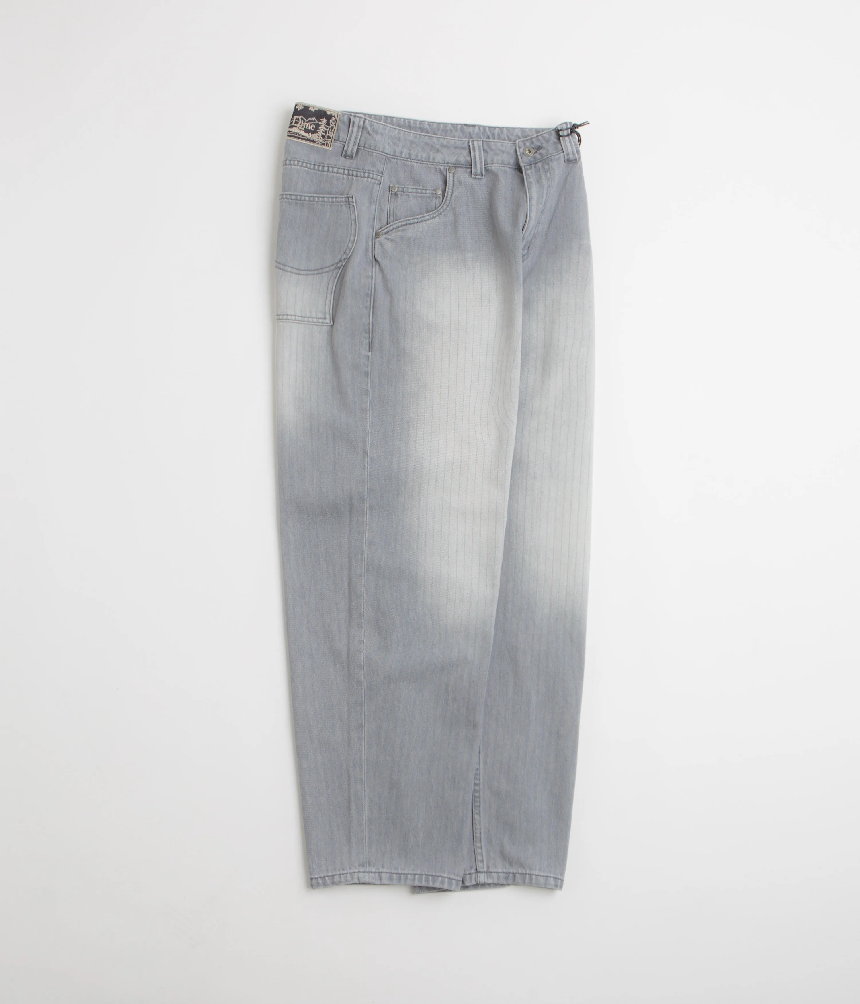 Dime Striped Classic Baggy Denim Pants - Sandblasted Grey