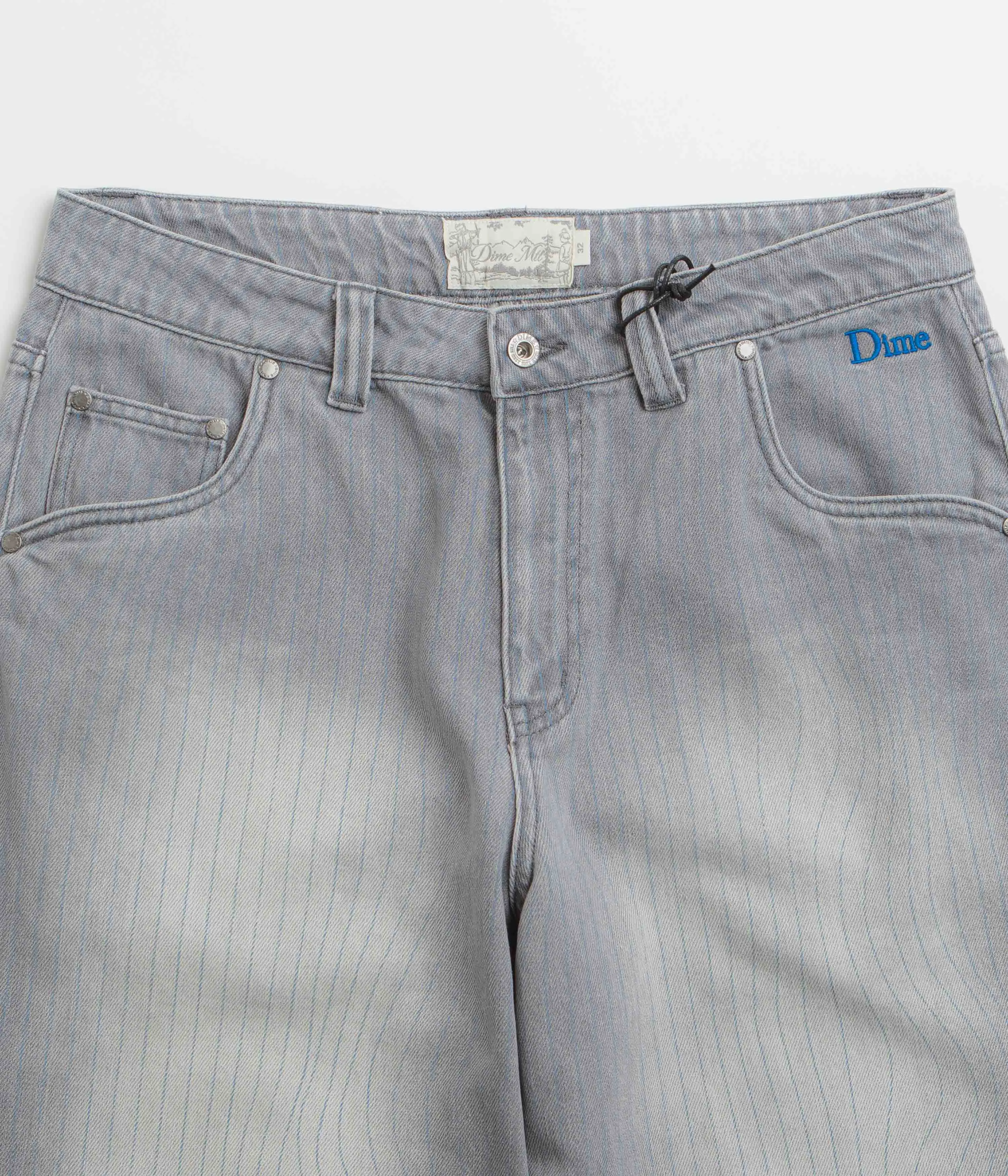 Dime Striped Classic Baggy Denim Pants - Sandblasted Grey