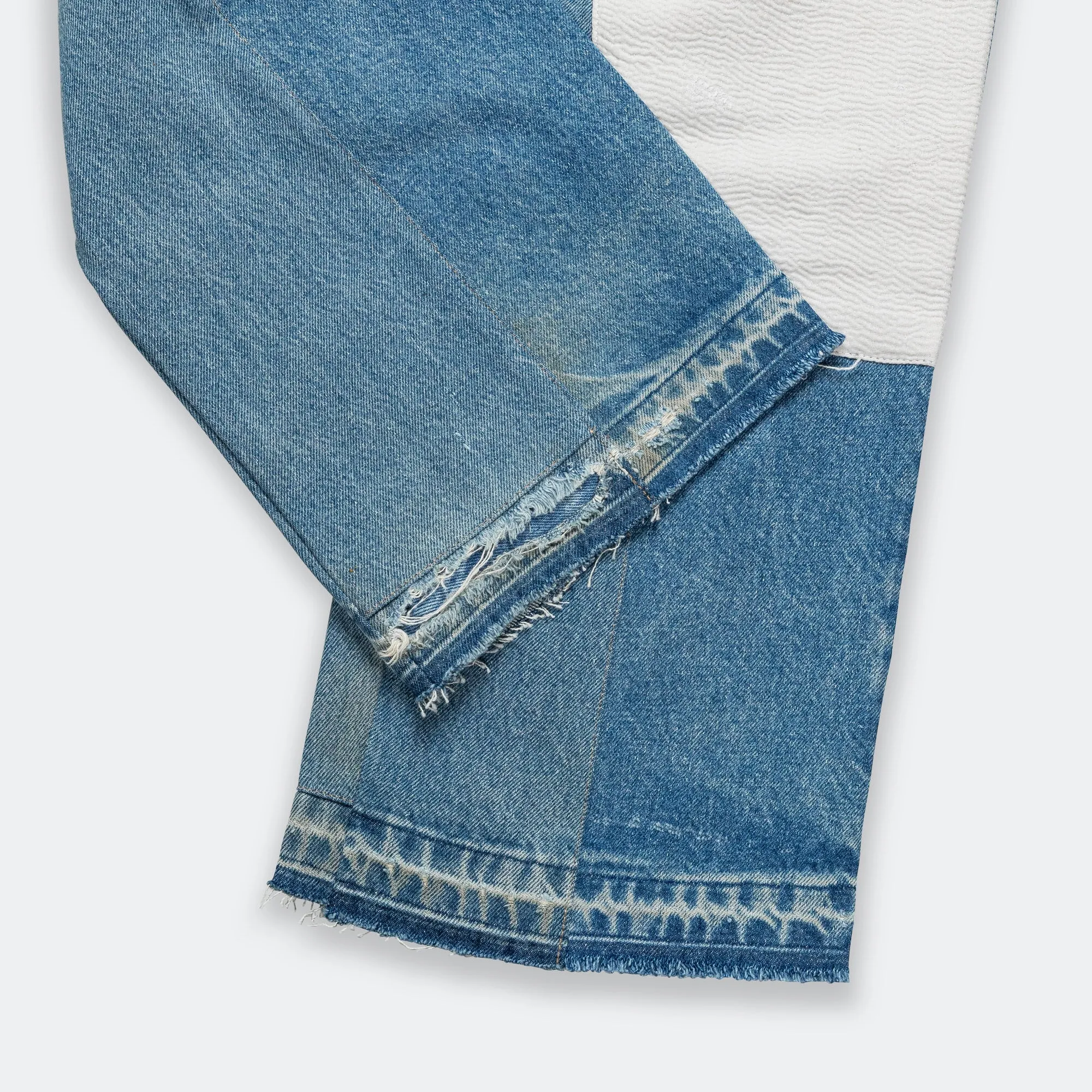 Double Knee Pant - Upcycled Denim Lightwash/White