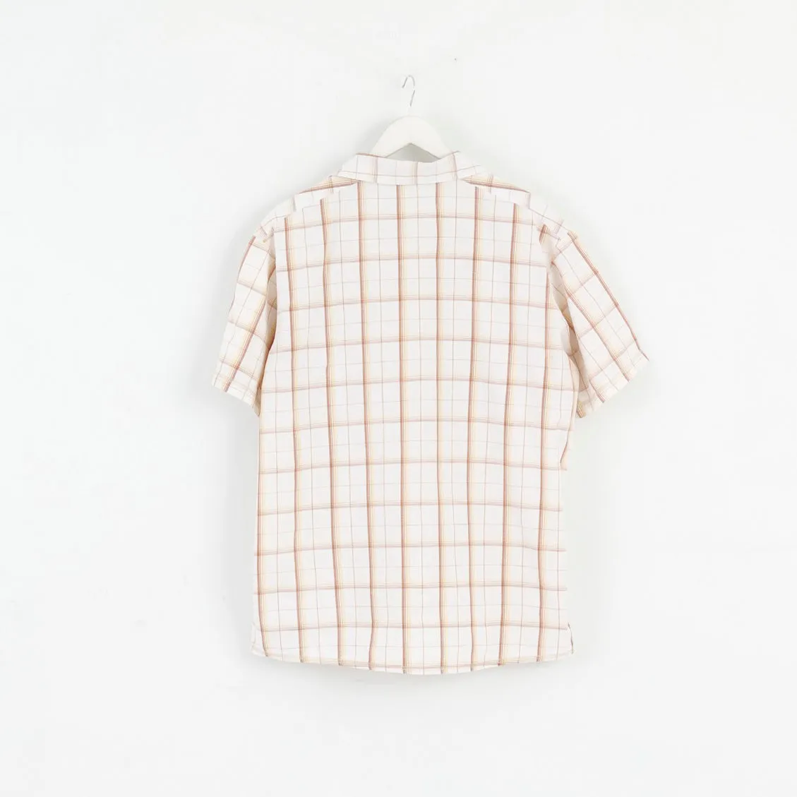 Etirel Mens XL Casual Shirt Beige Check Cotton Detailed Button Outdoor Top