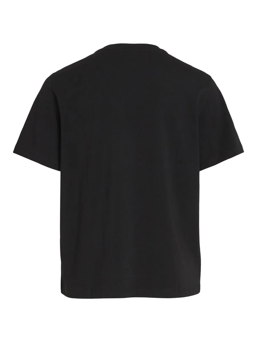 FACE PRINTED COTTON T-SHIRT (BLACK)