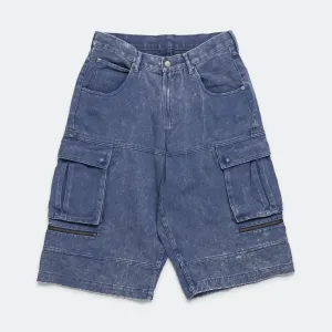Faded Cargo Shorts - Blue