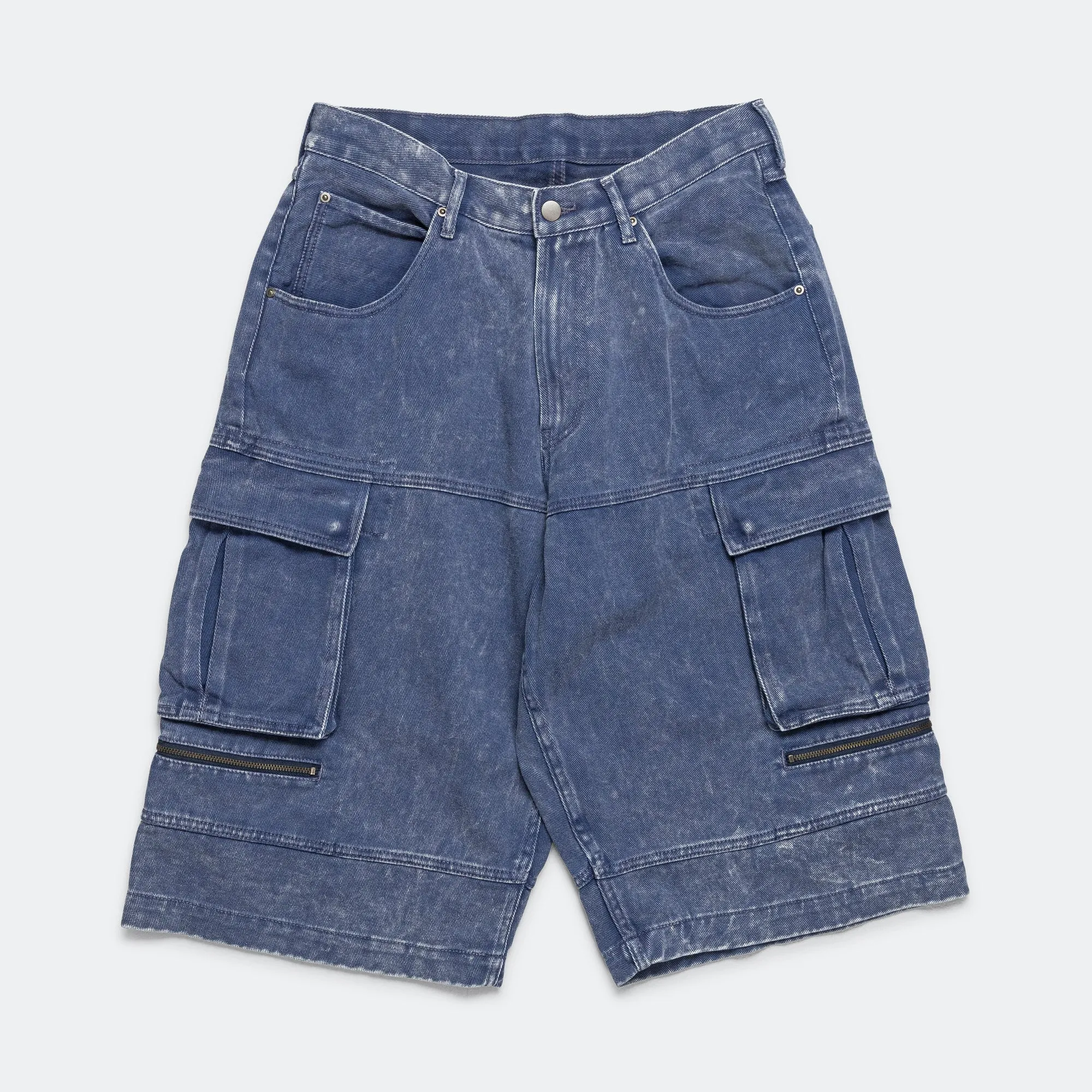 Faded Cargo Shorts - Blue