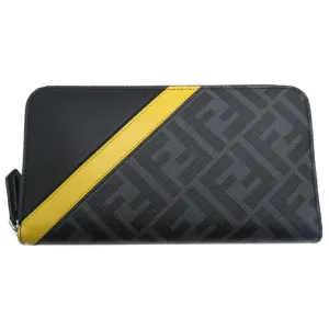 Fendi yellow Pvc Leather Long Wallet (Bi-Fold) (Pre-Owned)