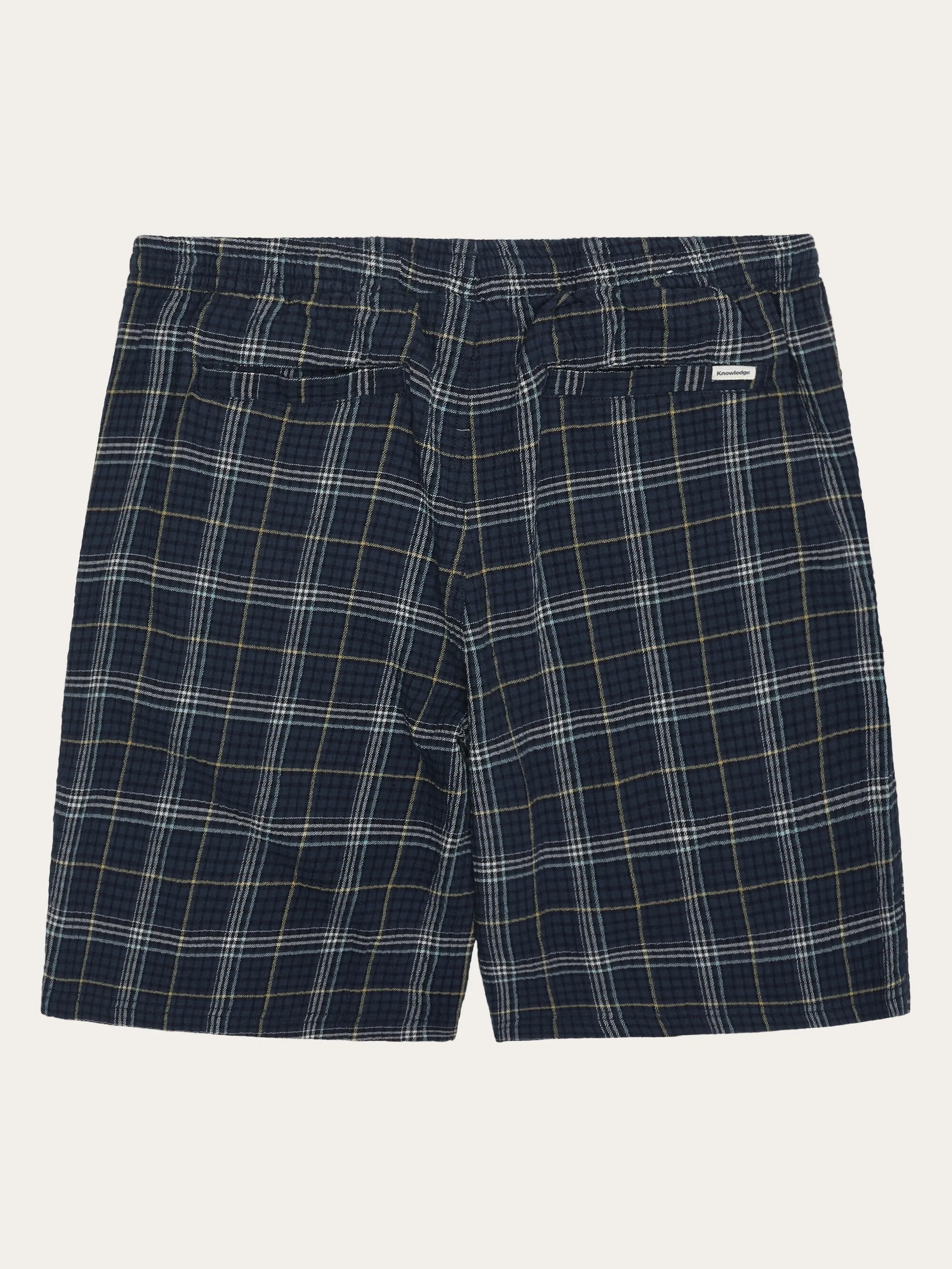 FIG checkered shorts - GOTS/Vegan - blue check Knowledge Cotton