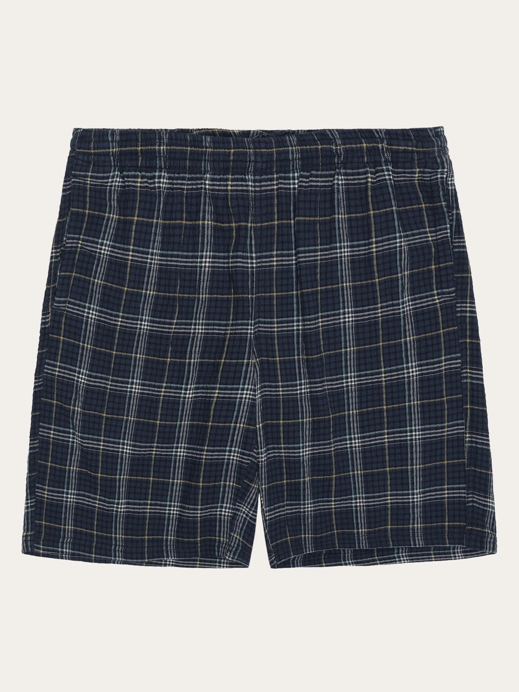 FIG checkered shorts - GOTS/Vegan - blue check Knowledge Cotton