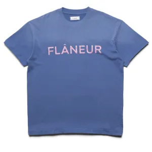 Flaneur Washed Puffed Logo Tee - Purple