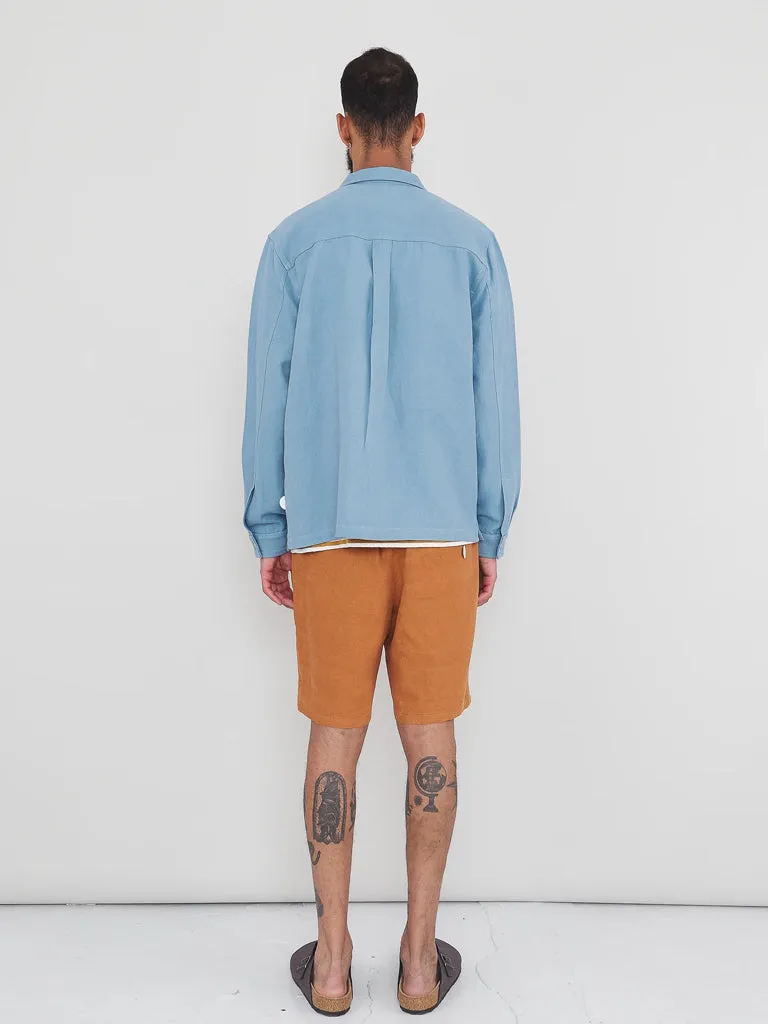 Folk Assembly Shorts in Ochre Cotton Linen Mix