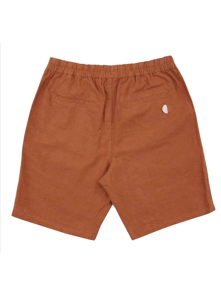 Folk Assembly Shorts in Ochre Cotton Linen Mix