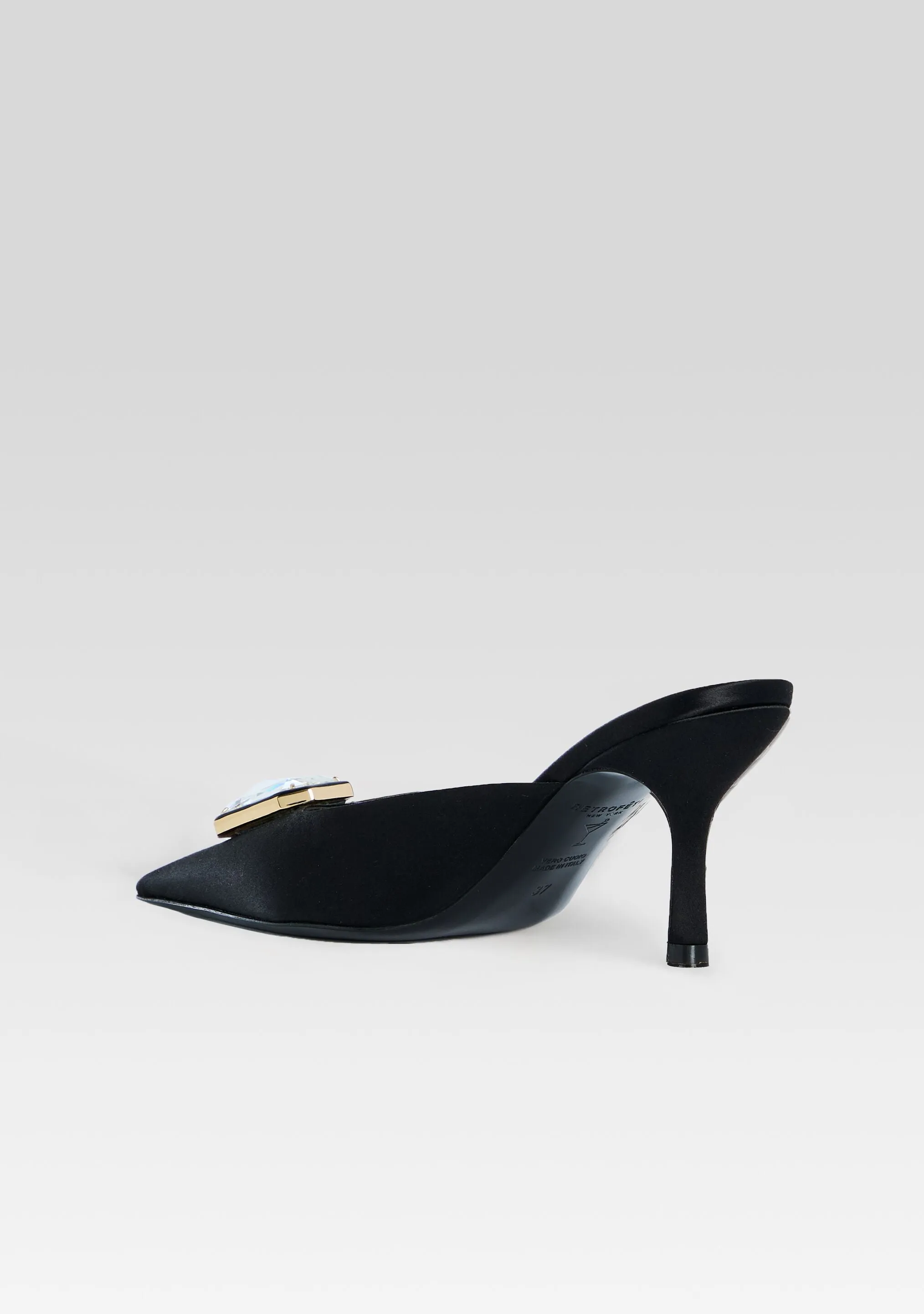 Francesca Satin Kitten Mule