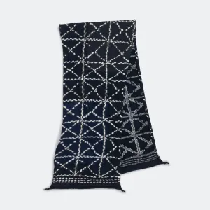 Fulling Wool HAPPY Scarf SASHIKO - Navy