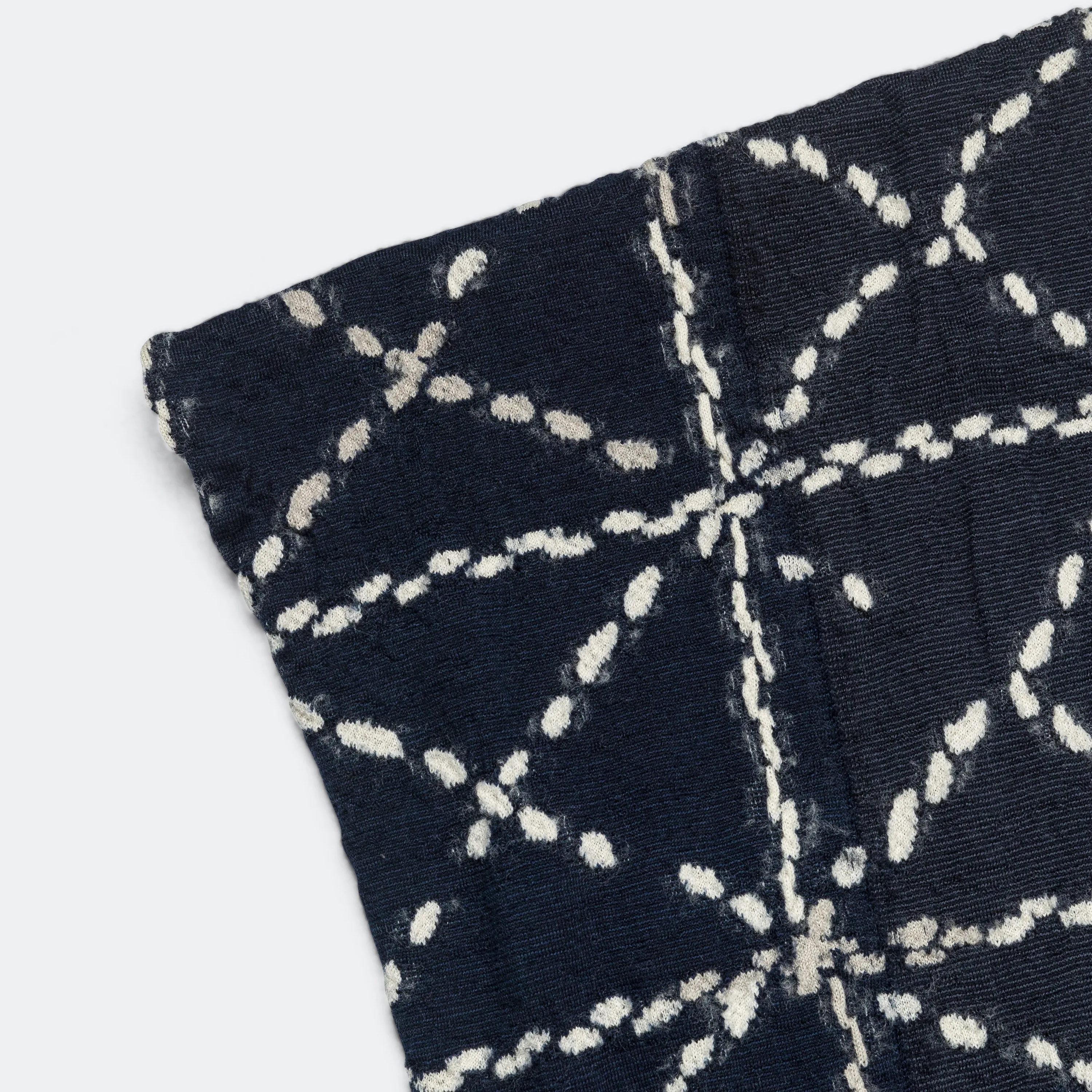 Fulling Wool HAPPY Scarf SASHIKO - Navy