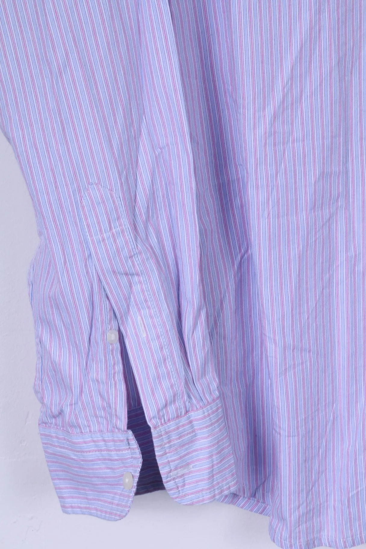 Gap Mens L Casual Shirt Blue Striped Cotton Classic Fit Long Sleeve
