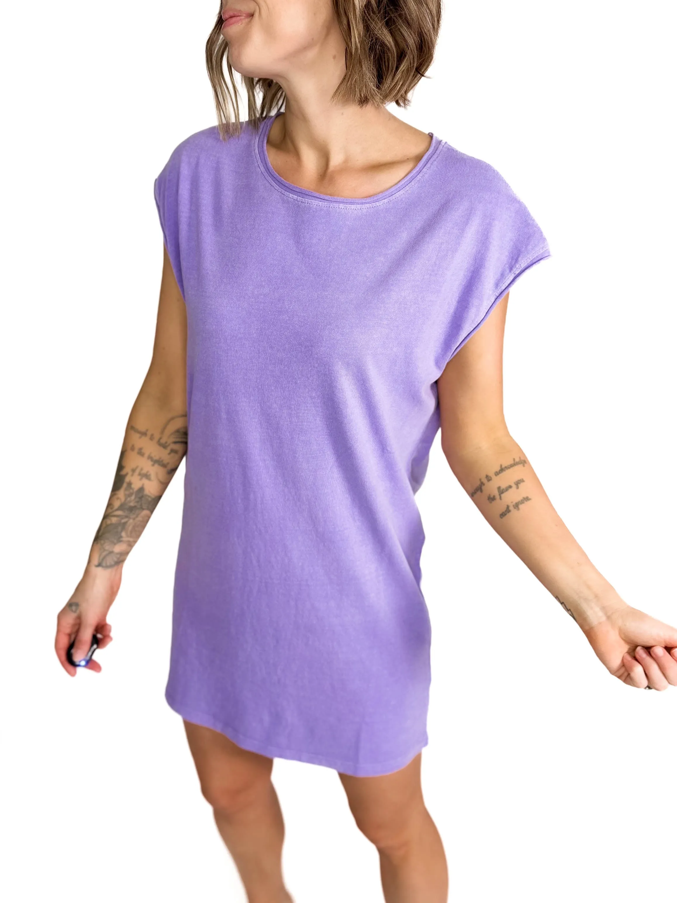 Garland Cotton Mini Dress- WISTERIA