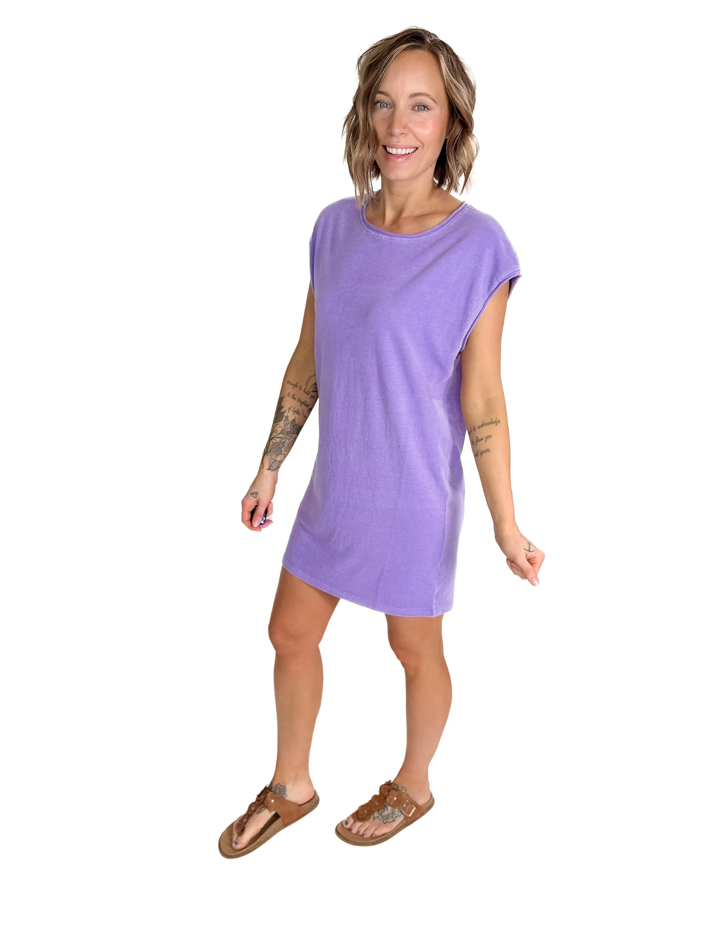 Garland Cotton Mini Dress- WISTERIA