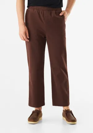 GBDARIUS Organic Cotton Trousers With Elastic Waistband - Sepia Brown Givn Berlin