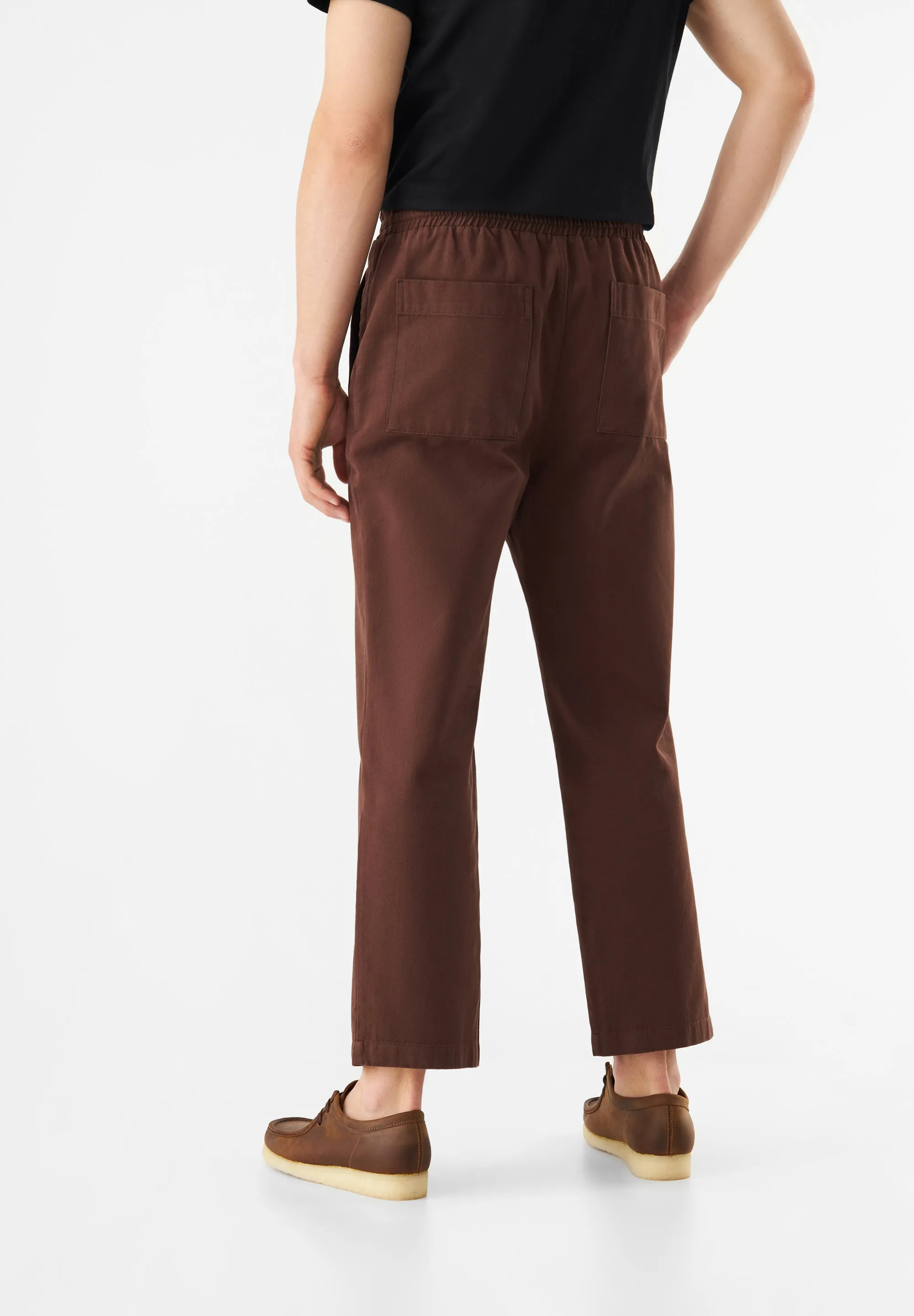 GBDARIUS Organic Cotton Trousers With Elastic Waistband - Sepia Brown Givn Berlin