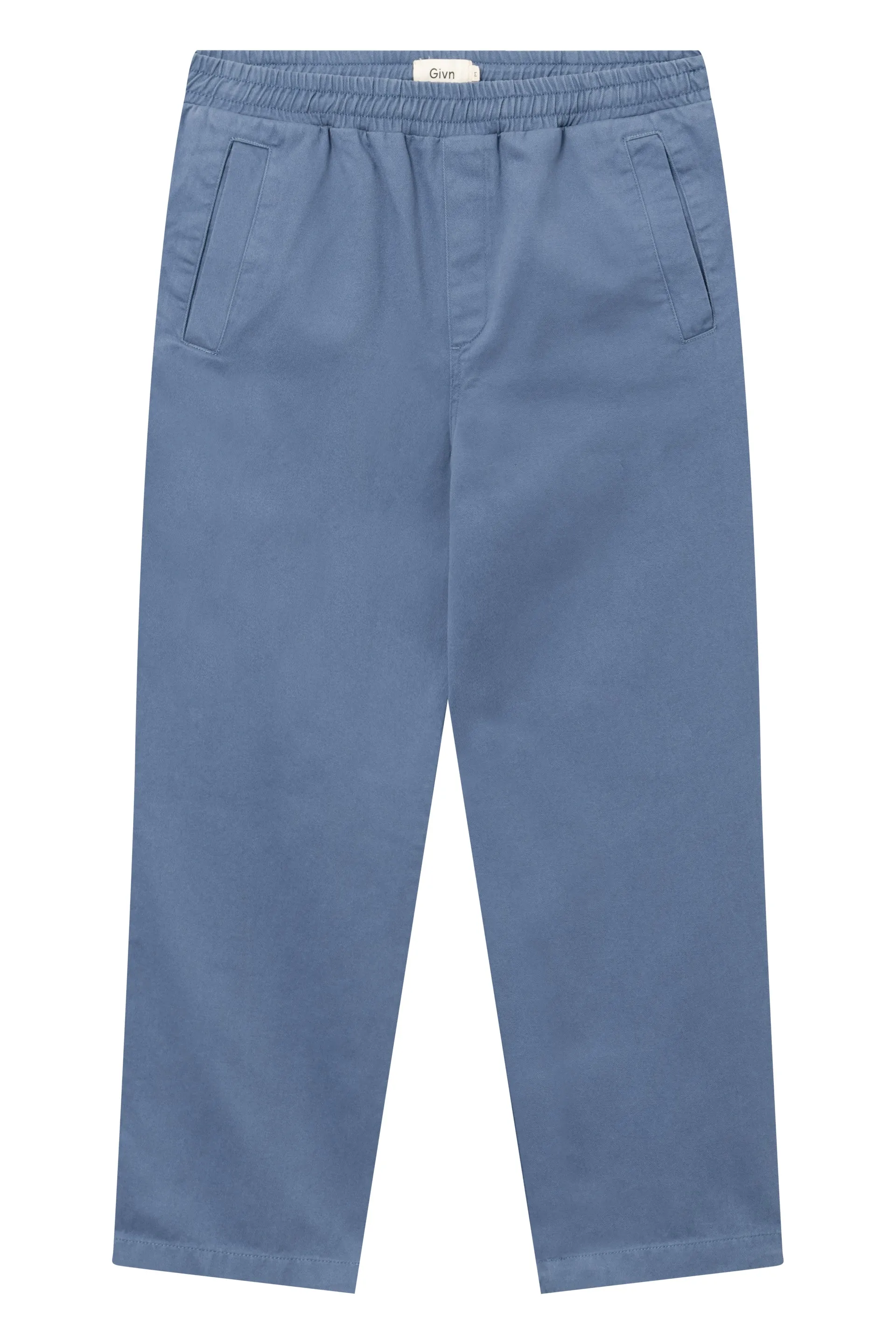 GBDARIUS Organic Cotton Trousers With Elastic Waistband - Steel Blue Givn Berlin