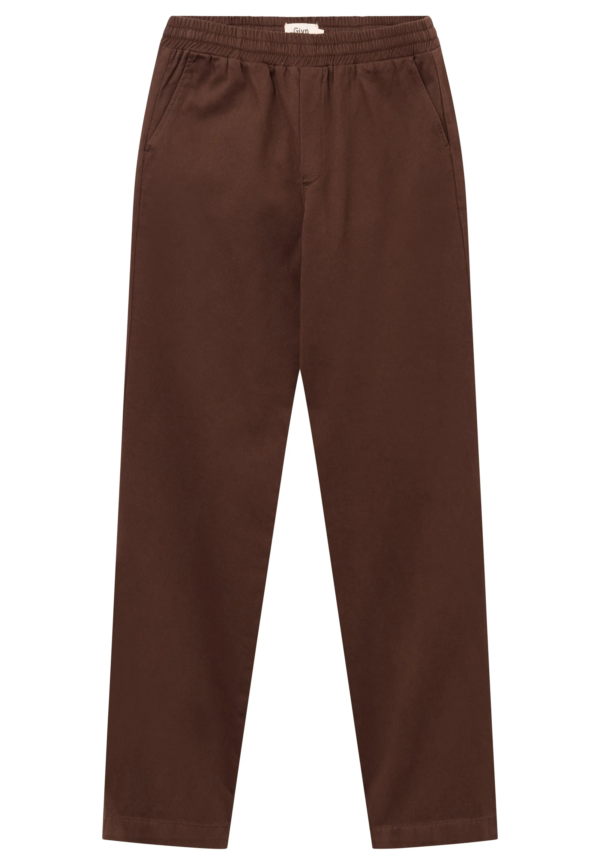 GBERIC Chinos Made From Organic Cotton With An Elastic Waistband - Sepia Brown Givn Berlin