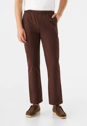 GBERIC Chinos Made From Organic Cotton With An Elastic Waistband - Sepia Brown Givn Berlin