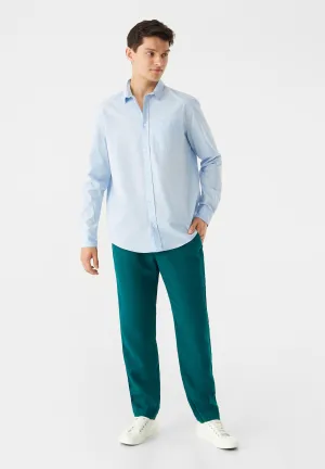 GBERIC Linen Chinos With Elastic Waistband - Malachite Green (Linen) Givn Berlin
