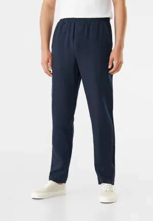 GBERIC Linen Chinos With Elastic Waistband - Midnight Blue (Linen) Givn Berlin