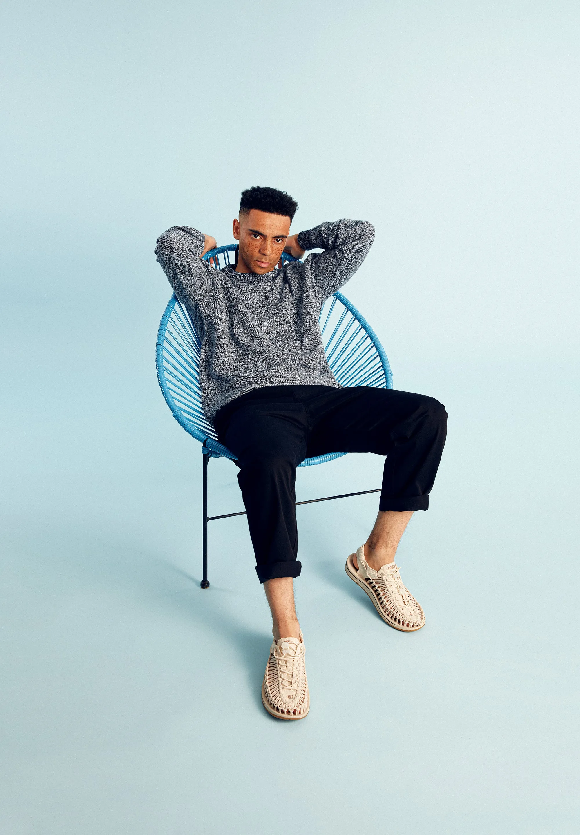 GBERIC Linen Chinos With Elastic Waistband - Midnight Blue (Linen) Givn Berlin