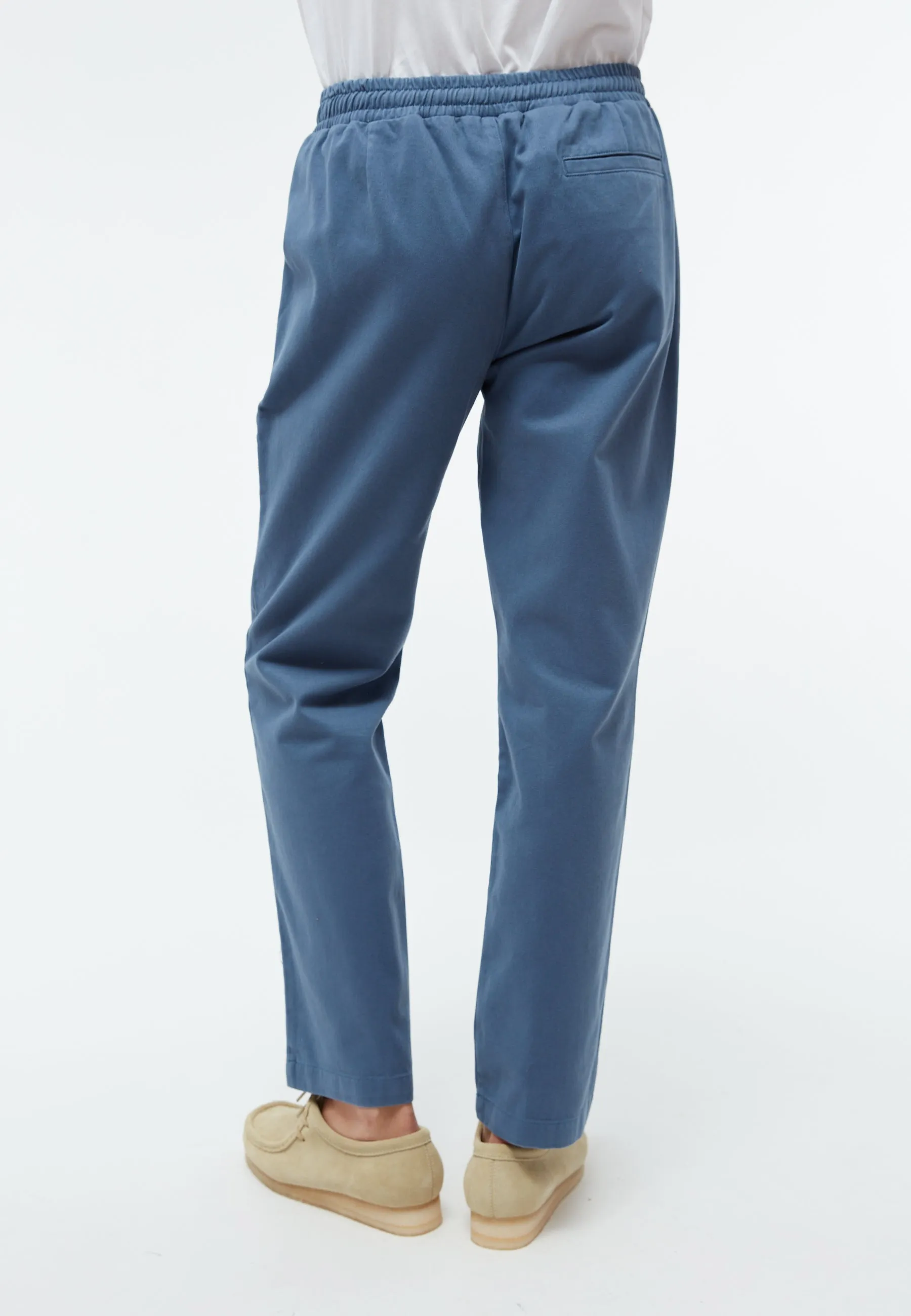 GBERIC Organic Cotton Chinos With Elastic Waistband - Steel Blue Givn Berlin