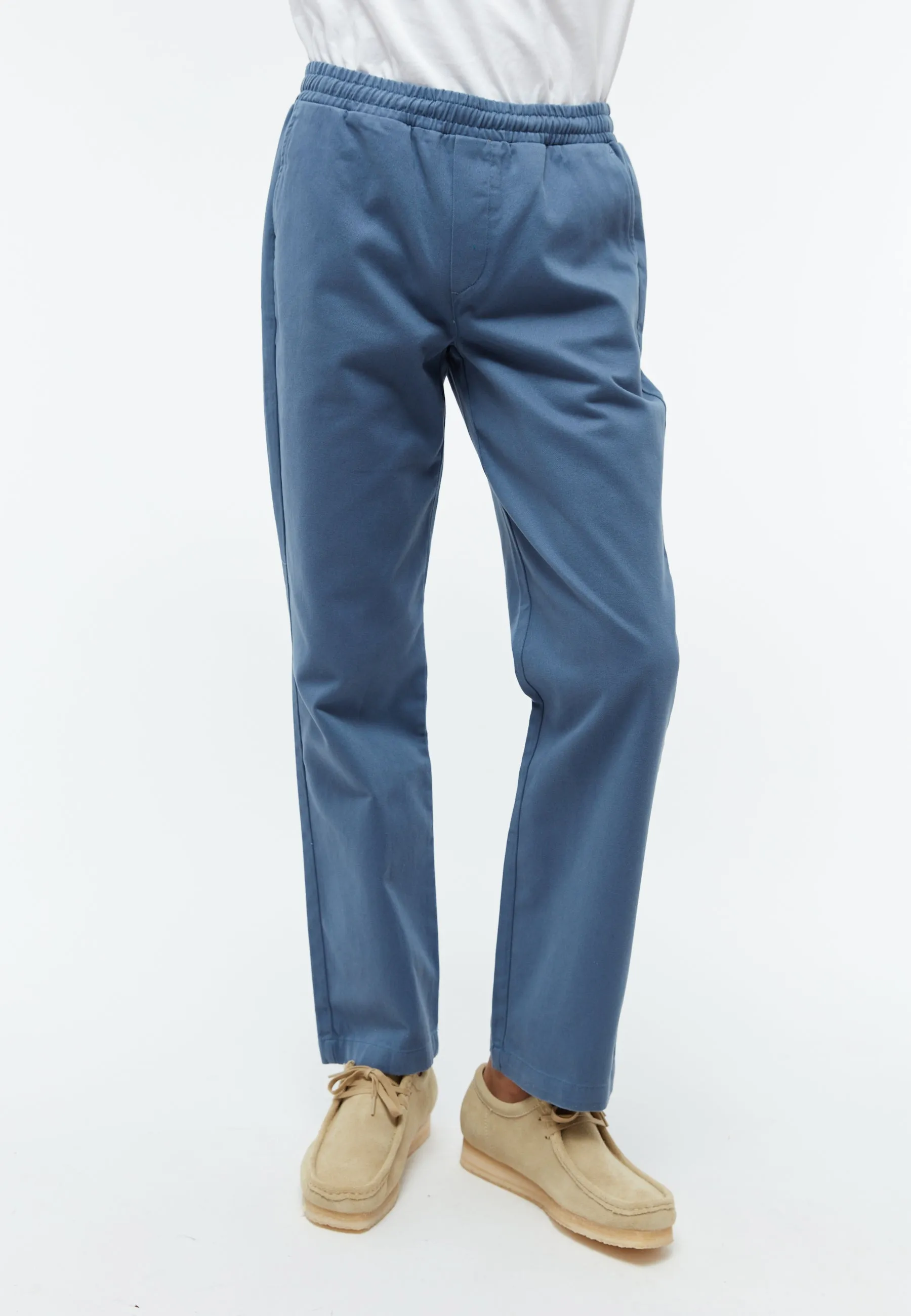 GBERIC Organic Cotton Chinos With Elastic Waistband - Steel Blue Givn Berlin
