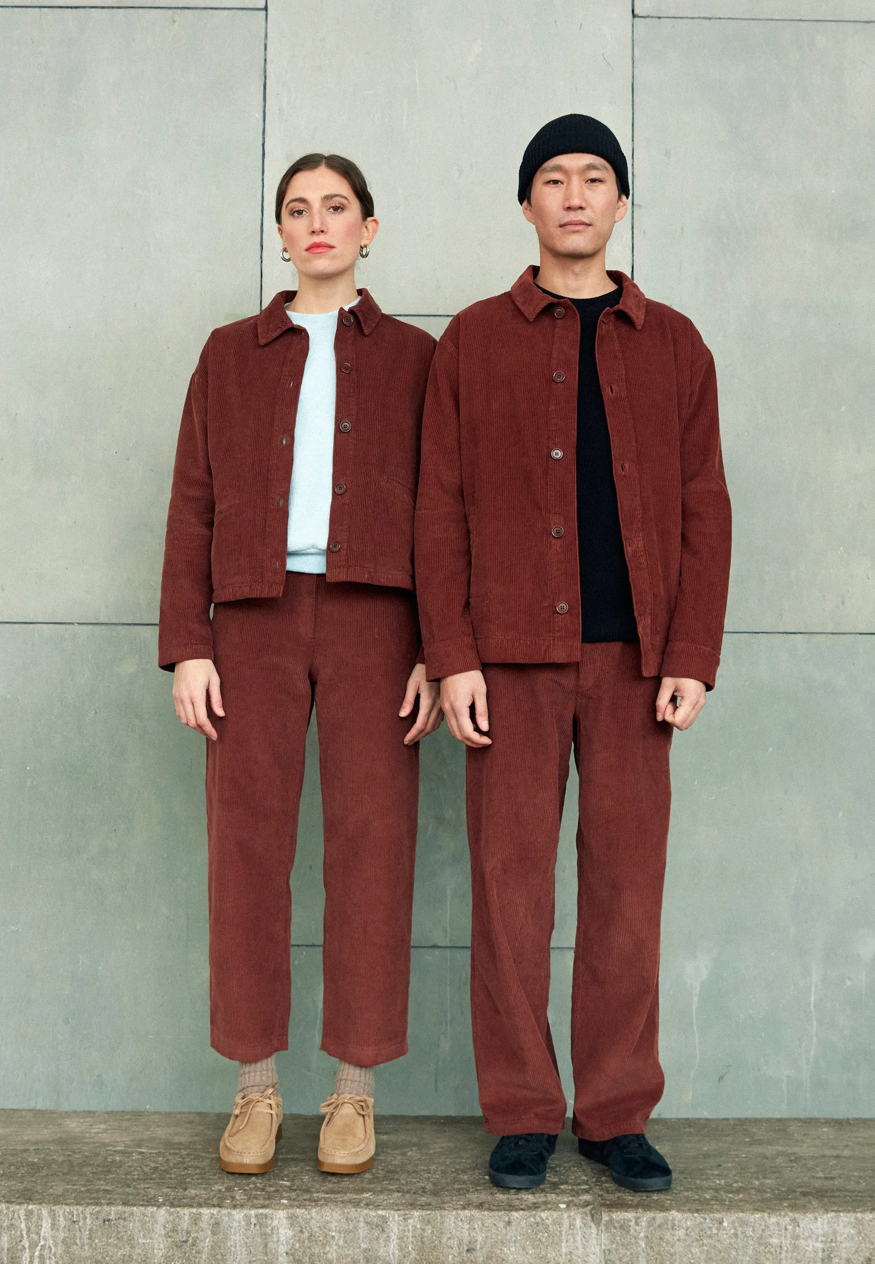 GBKLAAS corduroy trousers in organic cotton with wide leg - Intense Rust (corduroy) Givn Berlin