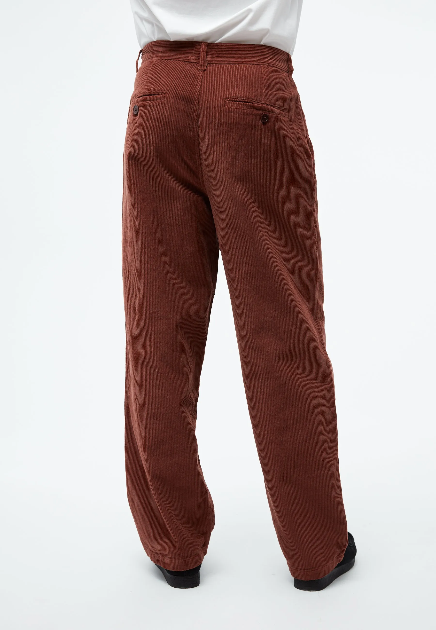 GBKLAAS corduroy trousers in organic cotton with wide leg - Intense Rust (corduroy) Givn Berlin