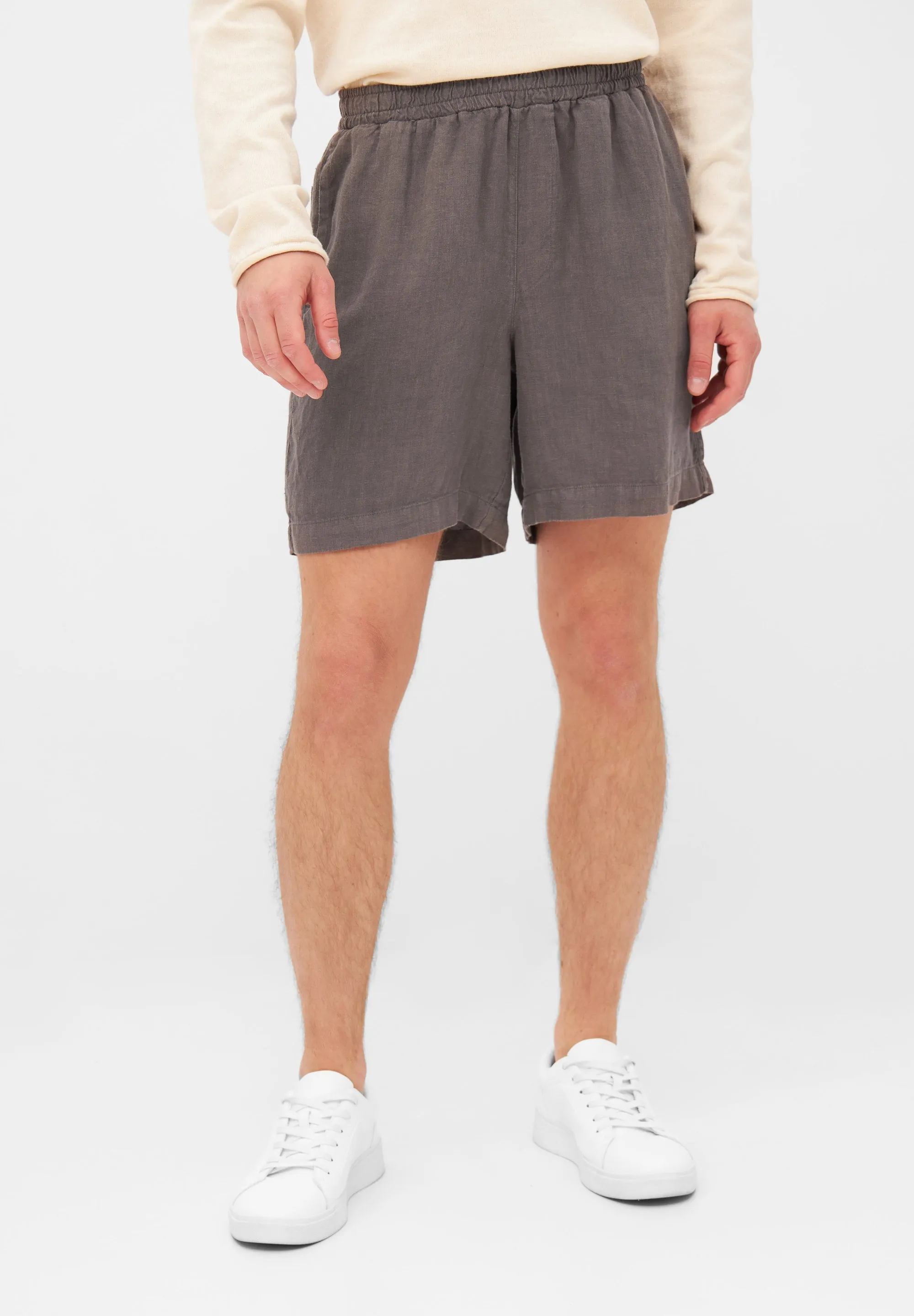 GBLAURIN Linen Shorts With Elastic Waistband - Taupe (Linen) Givn Berlin