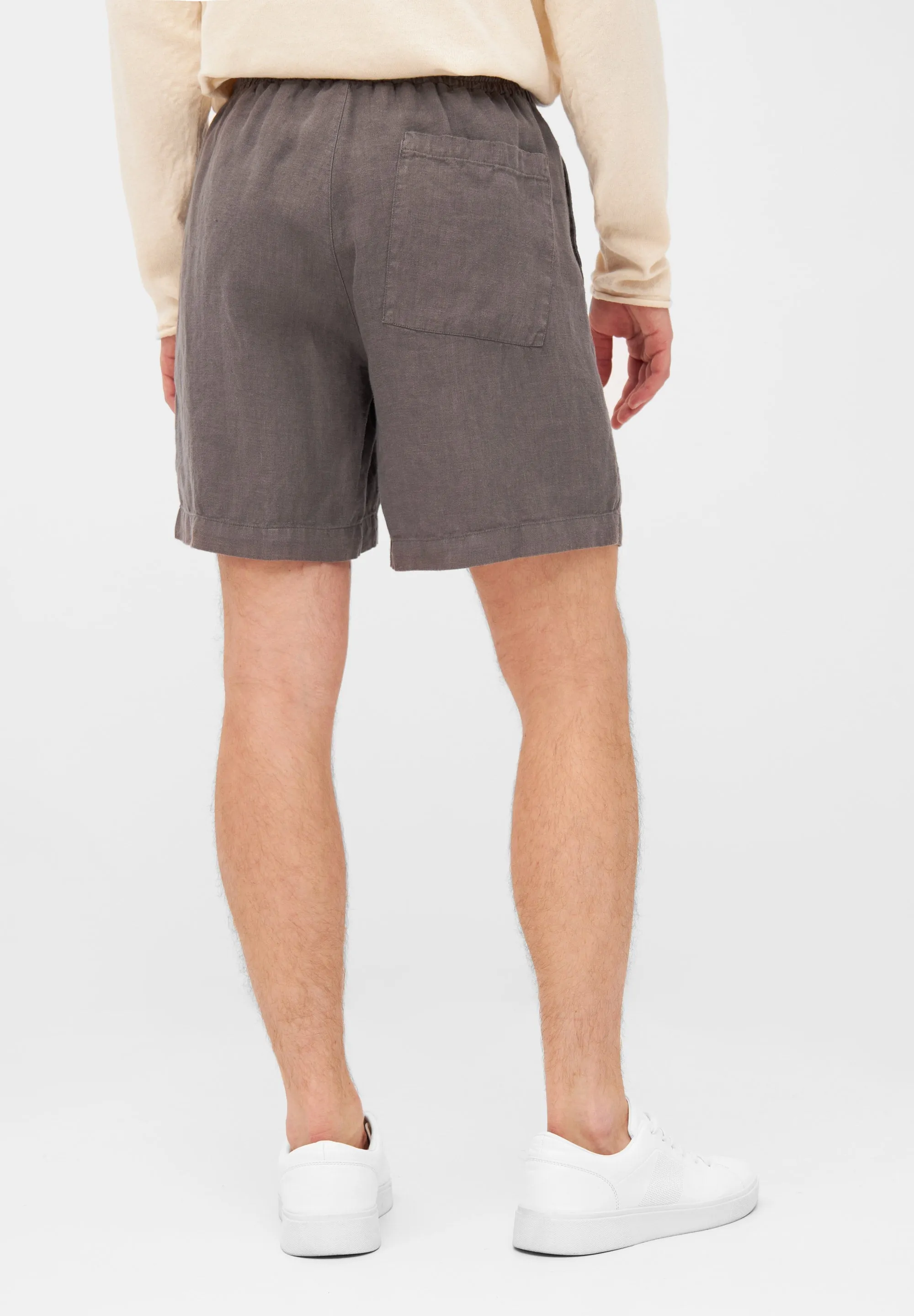 GBLAURIN Linen Shorts With Elastic Waistband - Taupe (Linen) Givn Berlin