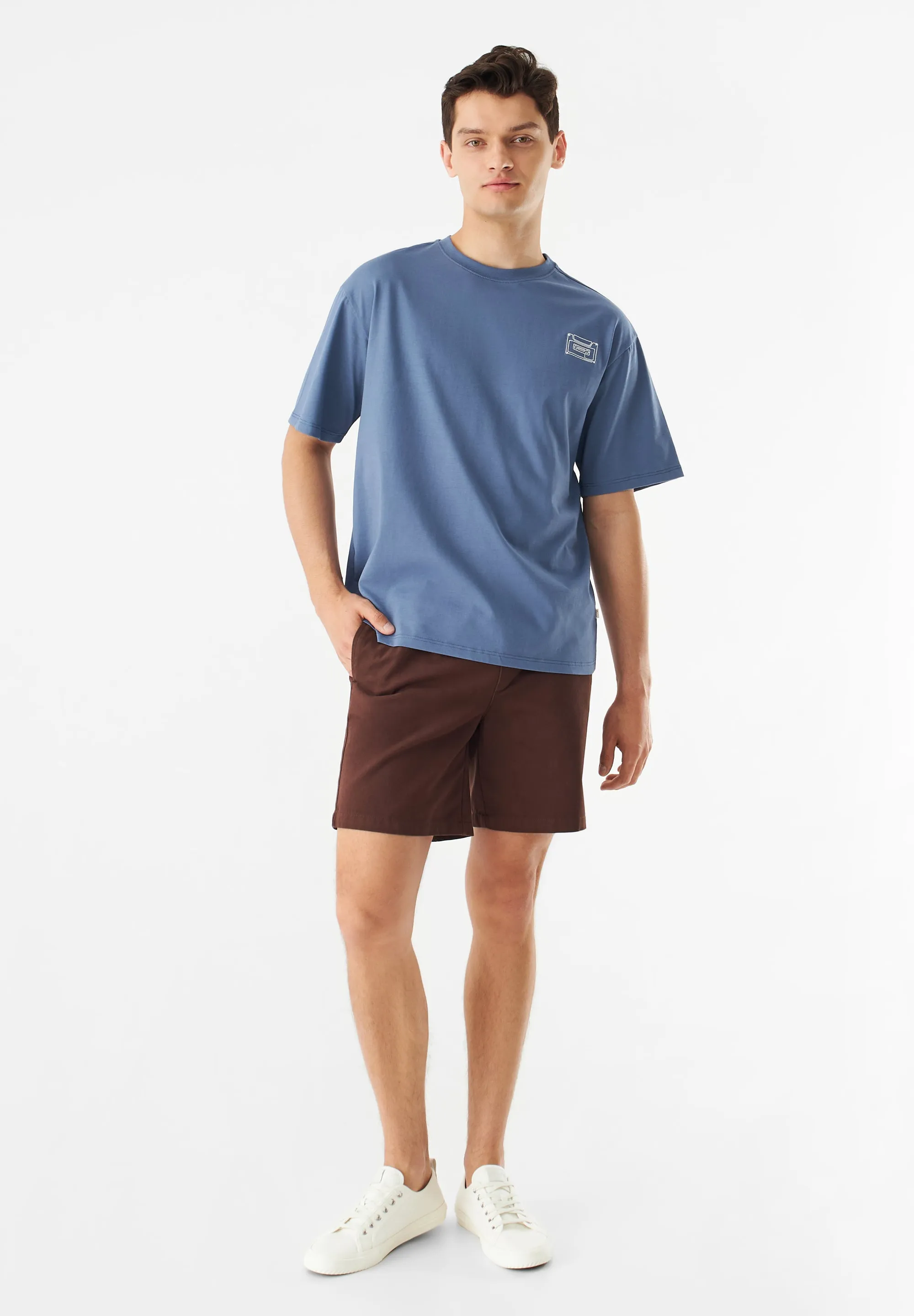 GBLAURIN Organic Cotton Shorts With Elastic Waistband - Sepia Brown Givn Berlin