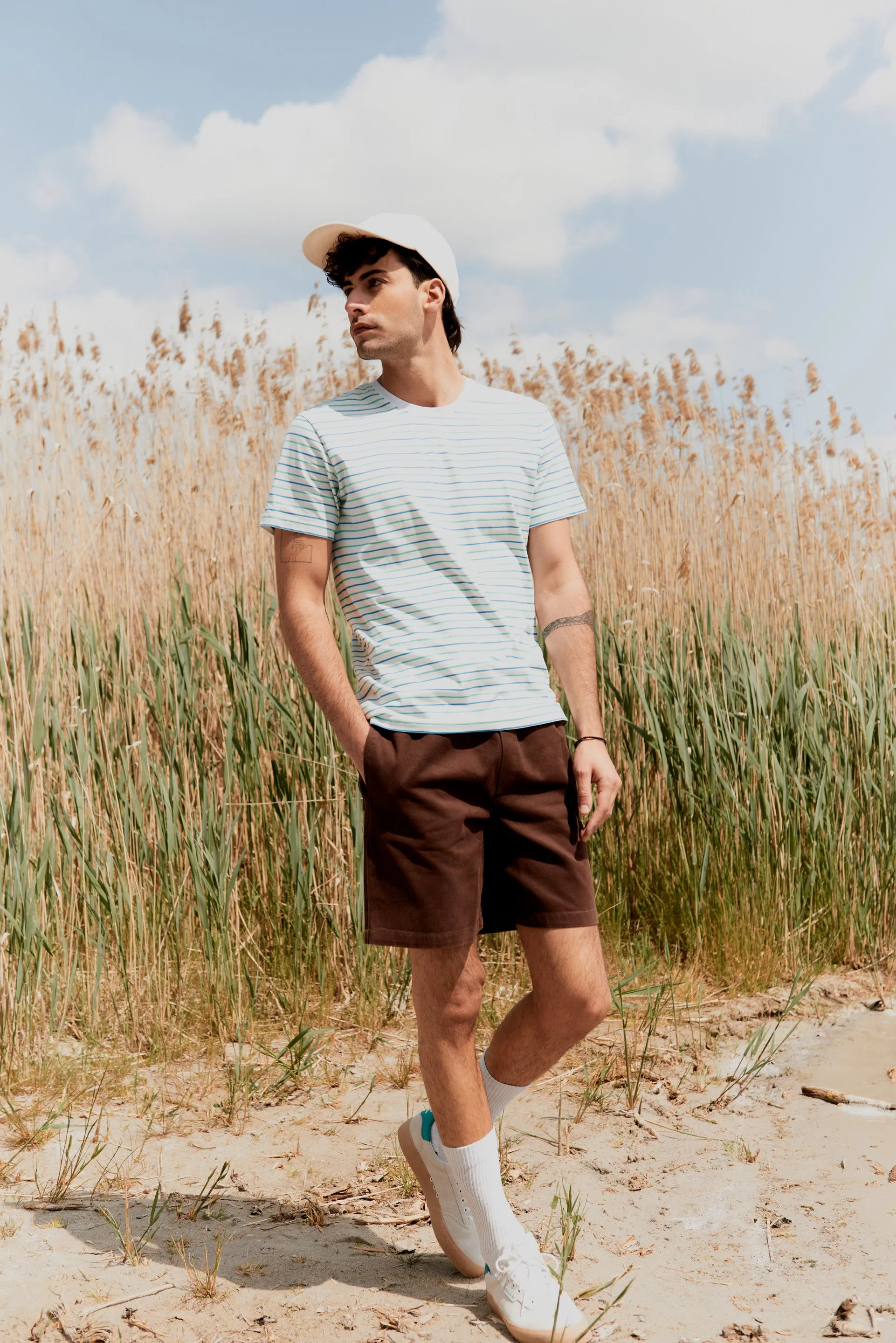 GBLAURIN Organic Cotton Shorts With Elastic Waistband - Sepia Brown Givn Berlin