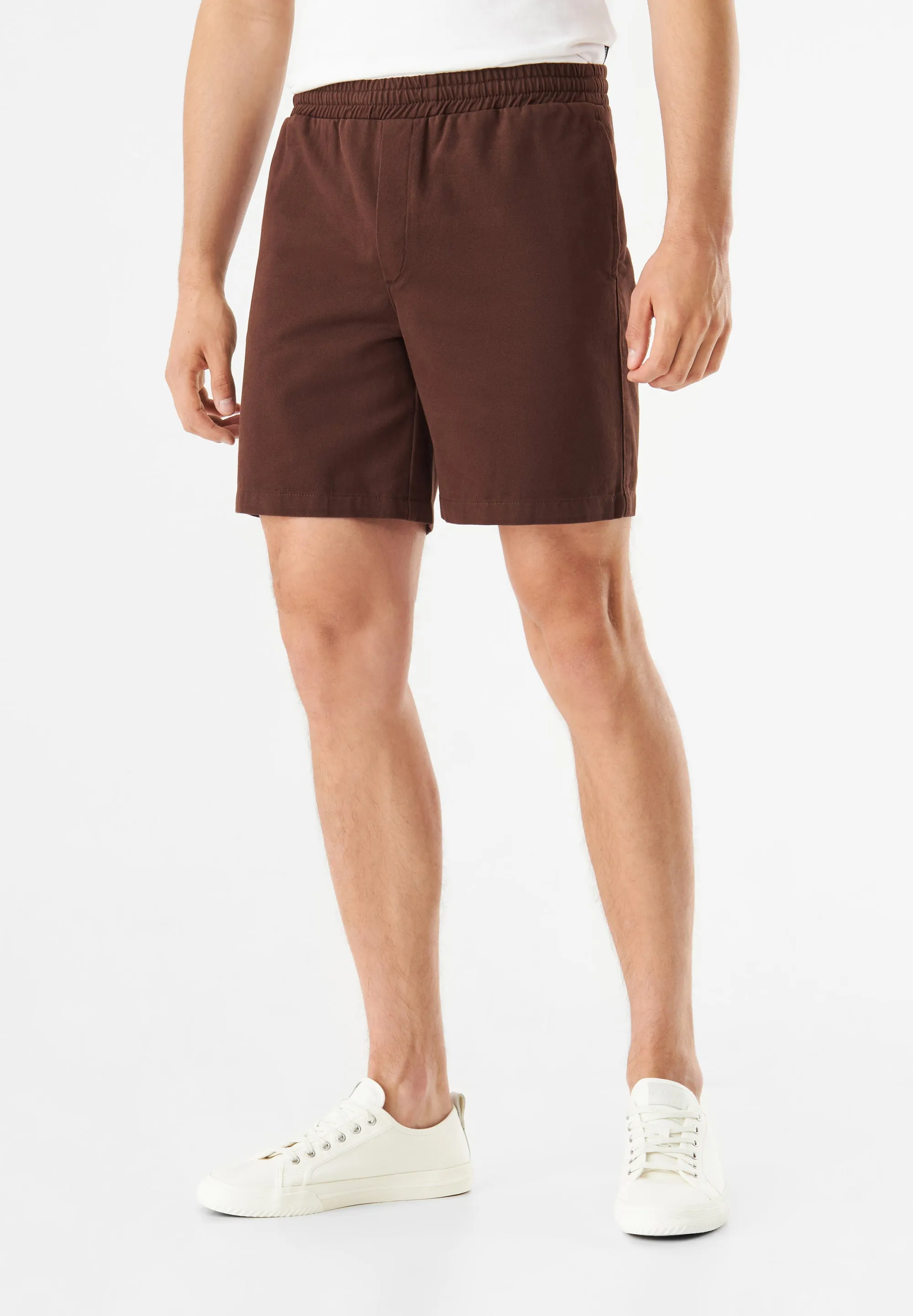 GBLAURIN Organic Cotton Shorts With Elastic Waistband - Sepia Brown Givn Berlin