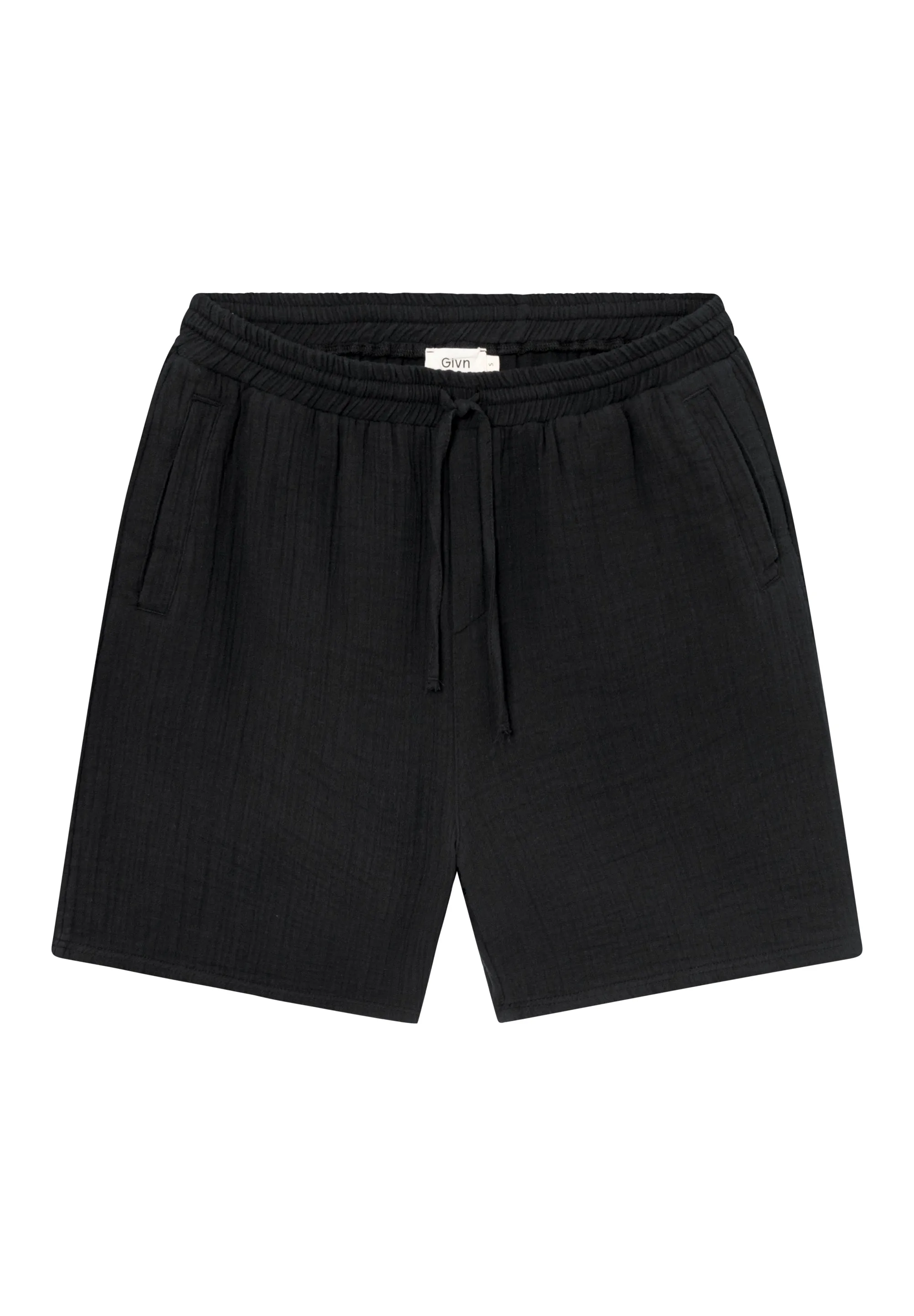 GBPASCAL organic cotton muslin shorts with elastic waistband - Black (muslin) Givn Berlin
