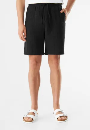 GBPASCAL organic cotton muslin shorts with elastic waistband - Black (muslin) Givn Berlin