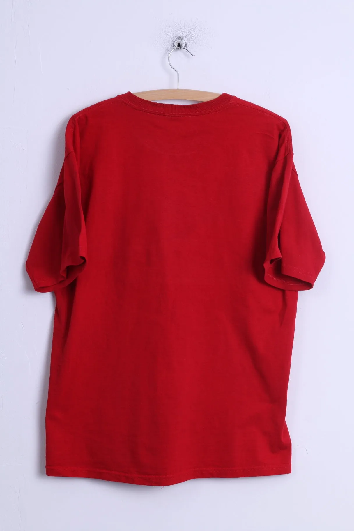 Gildan Mens L T- Shirt Red Cotton Crew Neck Coca Cola Graphic Coke
