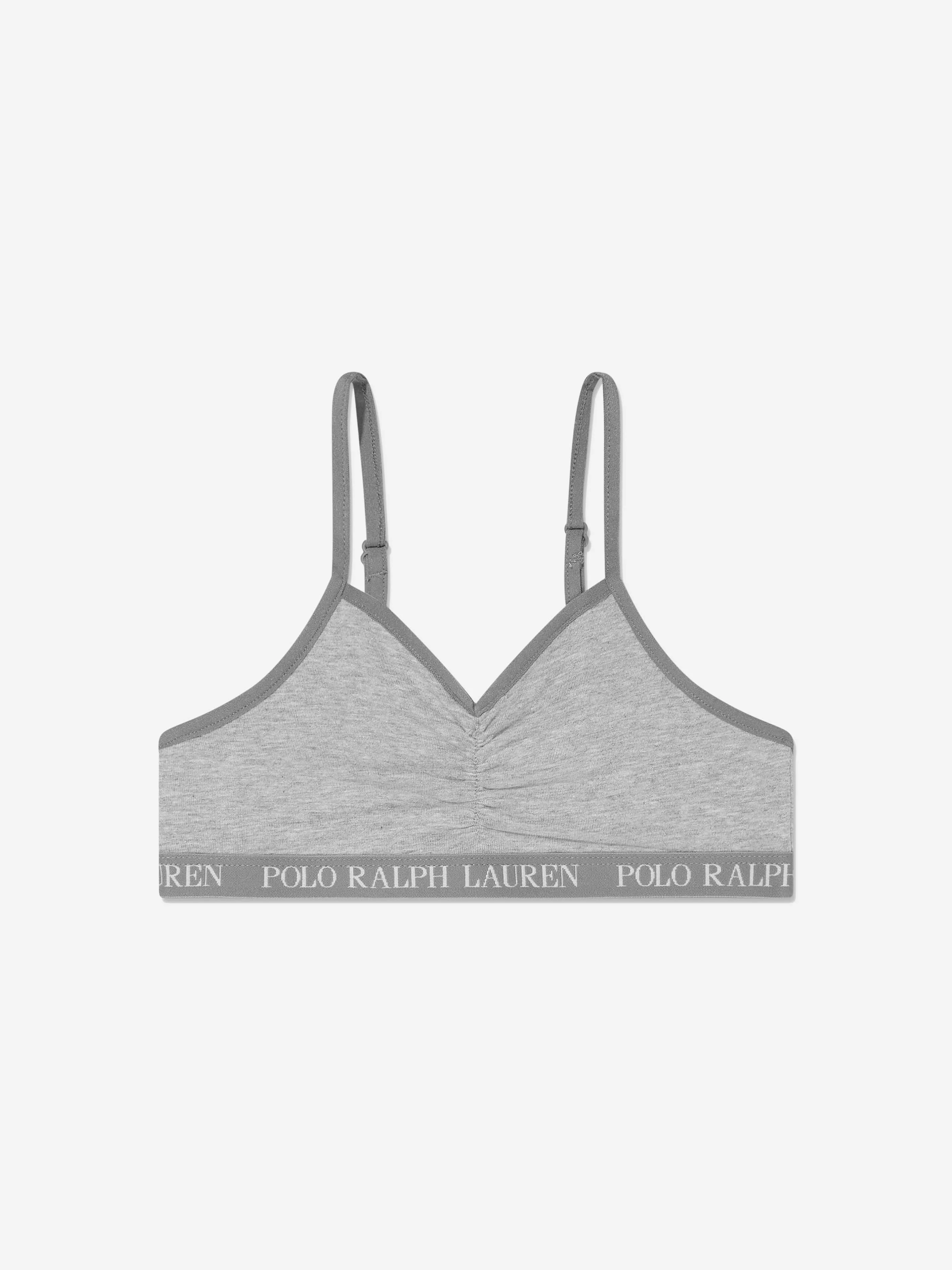 Girls Solid 2 Pack Bralettes Set in Grey