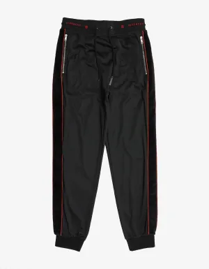 Givenchy Black Velvet Band Sweat Pants